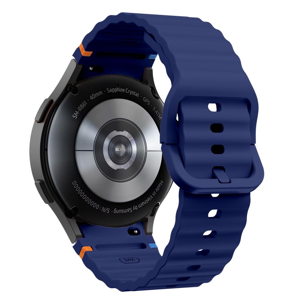 Tech-Protect Silicone Sport Strap for Samsung Galaxy Watch7 / Watch FE / Watch6 / Watch5 / Watch4 Series, Navy Blue 