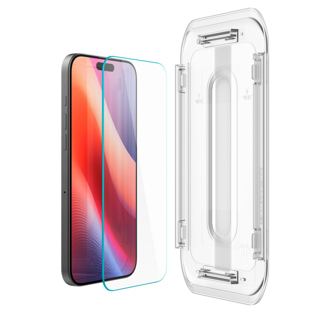 Spigen EZ FIT Screen Protector for Apple iPhone 16 Pro, Full Glue, Glass Protected AGL07935