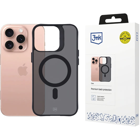 MagSafe Case for Apple iPhone 16 Pro Max, 3MK, Smoke MagCase, Black 