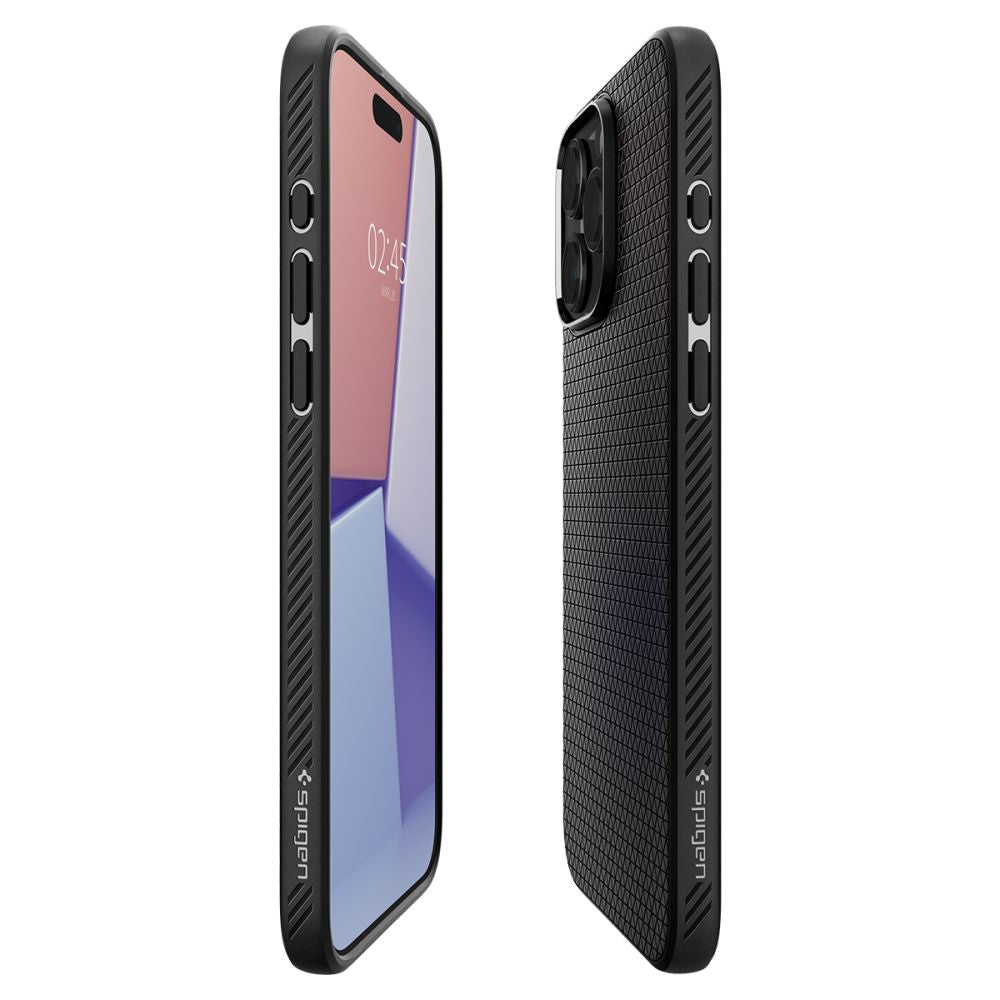 Case for Apple iPhone 15 Pro Max, Spigen, Liquid Air Matte, Black ACS06562 