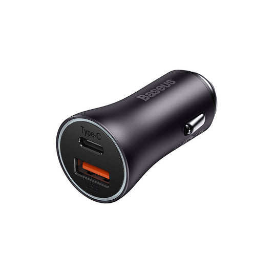 Car Charger Baseus Golden Golden Contactor Max, 60W, 3A, 1 x USB-A - 1 x USB-C, Grey CGJM000113 CGJM000113 